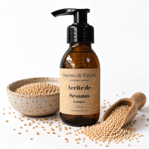 aceite de sésamo virgen ecológico 100 ml para masaje corporal ⋆ Sapone di Valeria
