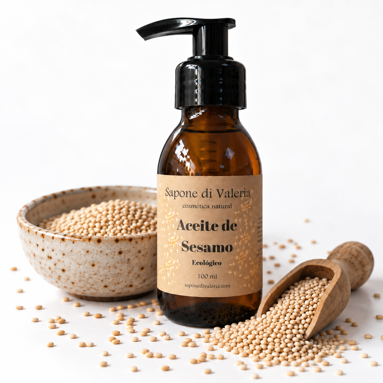 aceite de sésamo ecológico prensado en frío 100 ml para piel seca ⋆ Sapone di Valeria