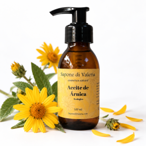 aceite de árnica ecológico 100 ml para masaje de piernas cansadas ⋆ Sapone di Valeria